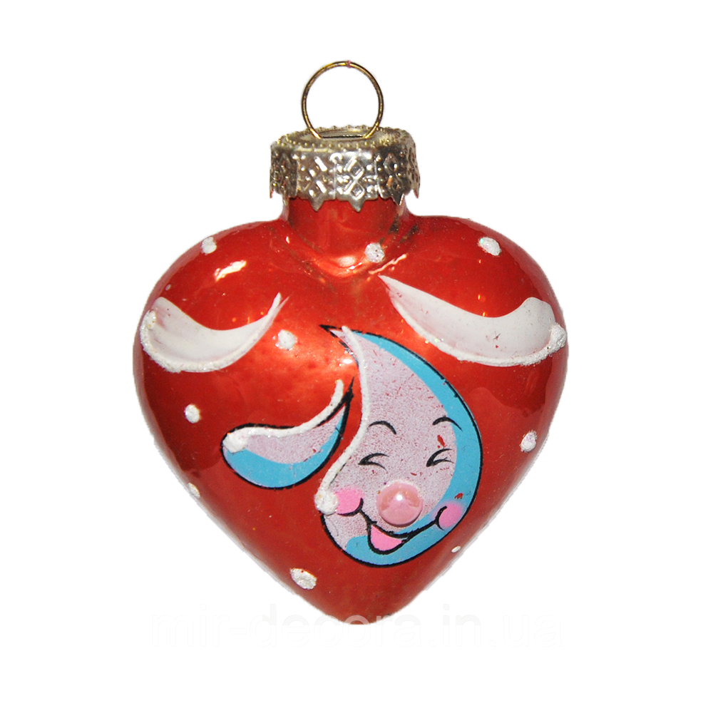 Новорічний декор Серце мале оранж