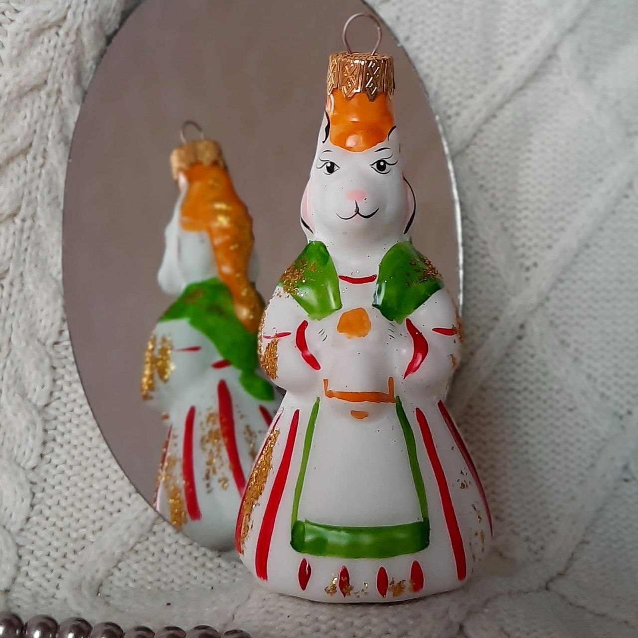 Сувенір новорічний зі скла, символ року, подарунок "Коза святкова" - Зображення 2